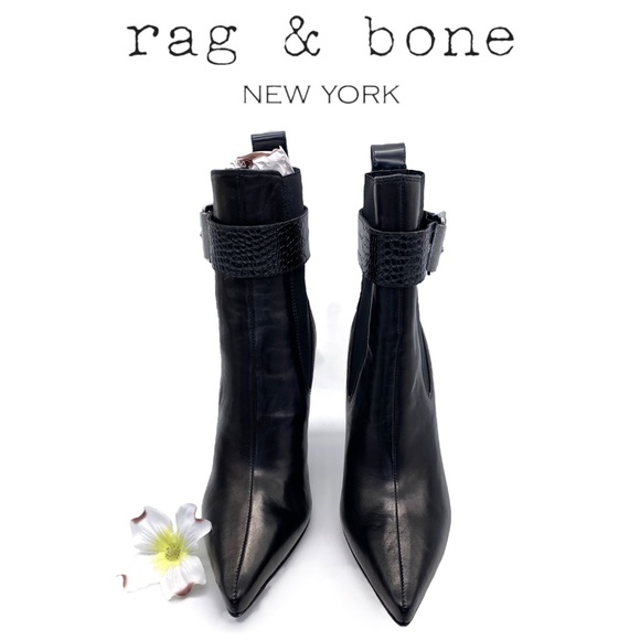 NIB Rag & Bone Wren Stiletto Leather Ankle Boot, 36.5/6.5 - Picture 7 of 15